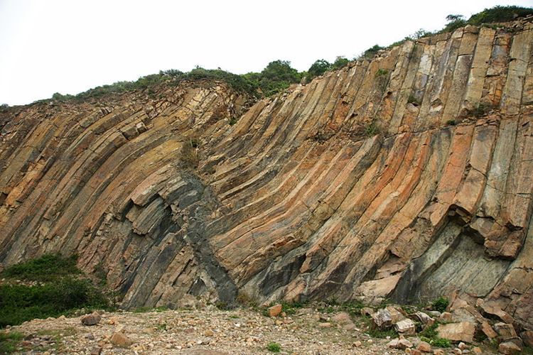 Folded Rock in Hong Kong, China.